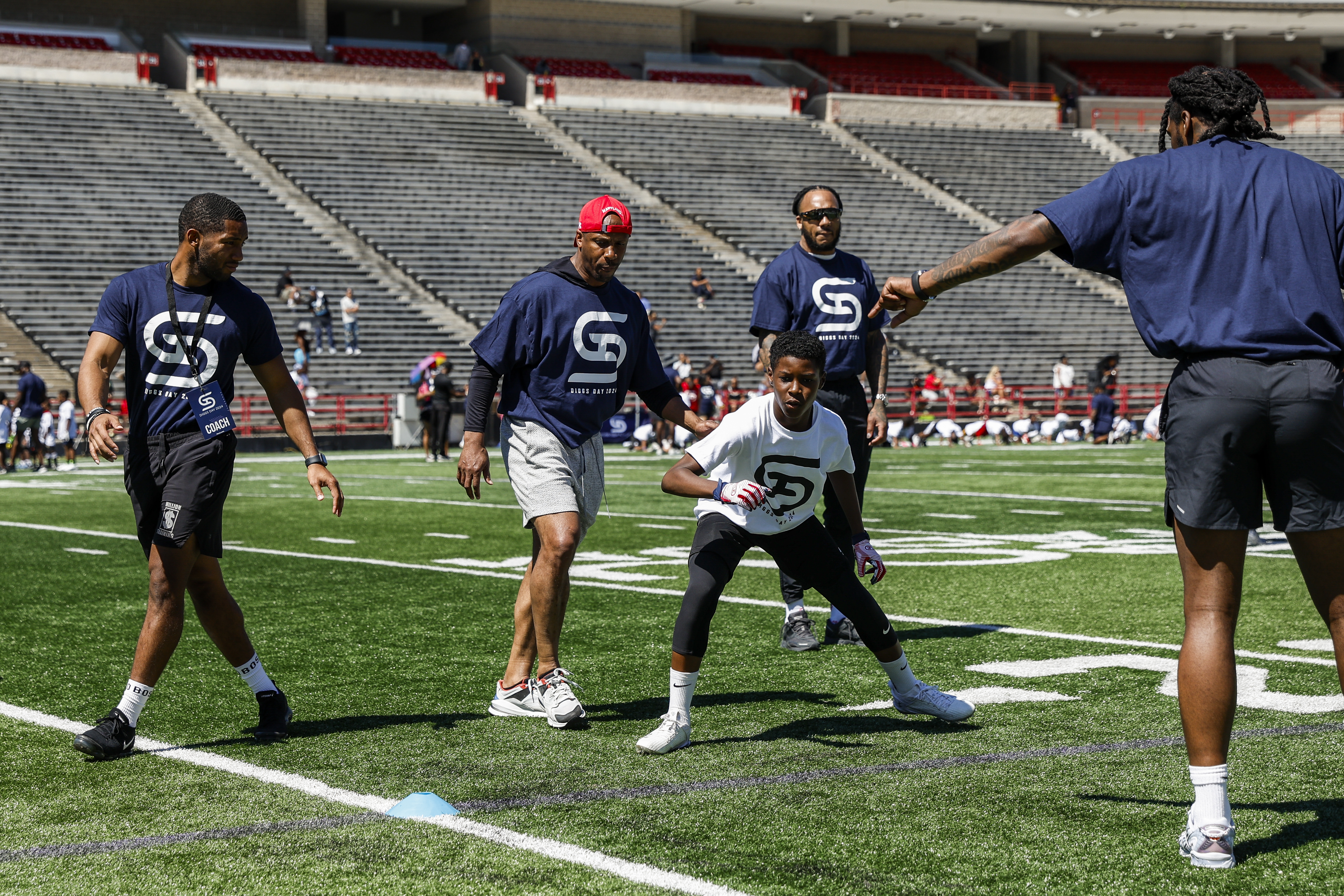 Co-Defensive Coordinator Aazaar Abdul-Rahim
3rd Annual Diggs Day Youth Camp at SECU Stadium in College Park, MD on Saturday, Jun. 8, 2024. 
Chris Lyons/Maryland Athletics