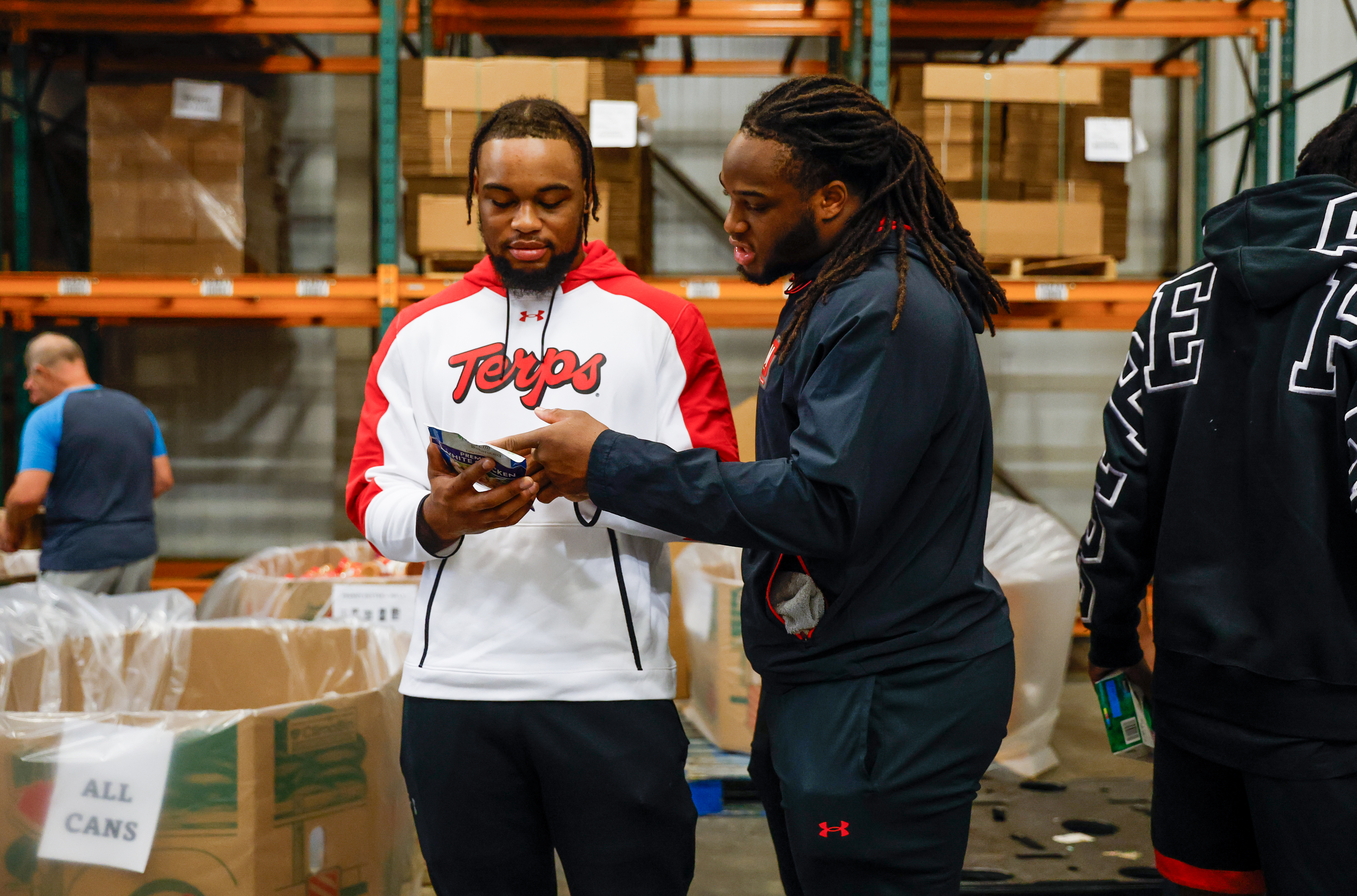 Maryland Football & Women's Basketball Food Bank NIL Event at Capital Area Food Bank in Washington DC,  on Friday, Oct. 4, 2024. Ashley Ray/Maryland Terrapins