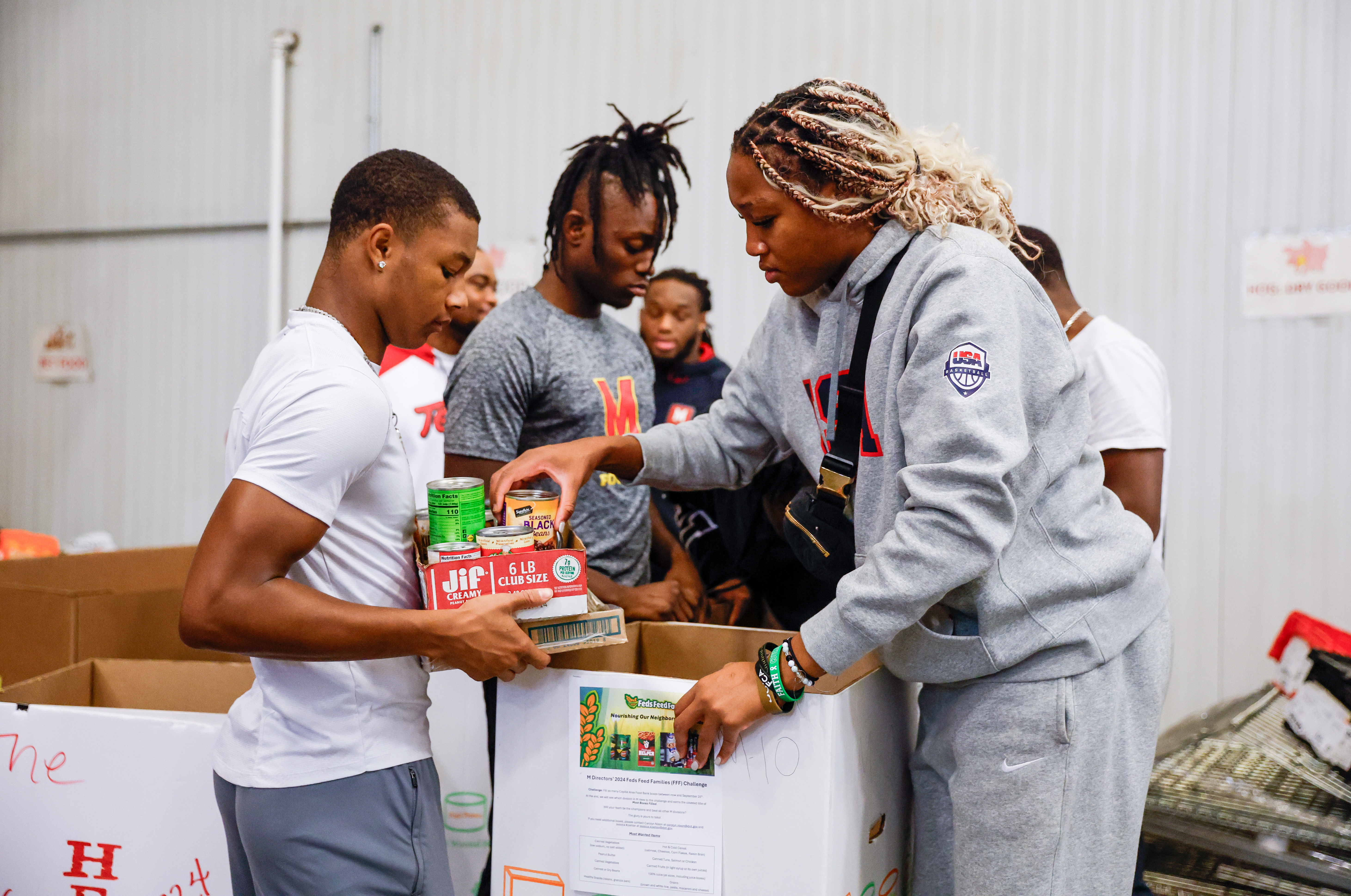 Maryland Football & Women's Basketball Food Bank NIL Event at Capital Area Food Bank in Washington DC,  on Friday, Oct. 4, 2024. Ashley Ray/Maryland Terrapins