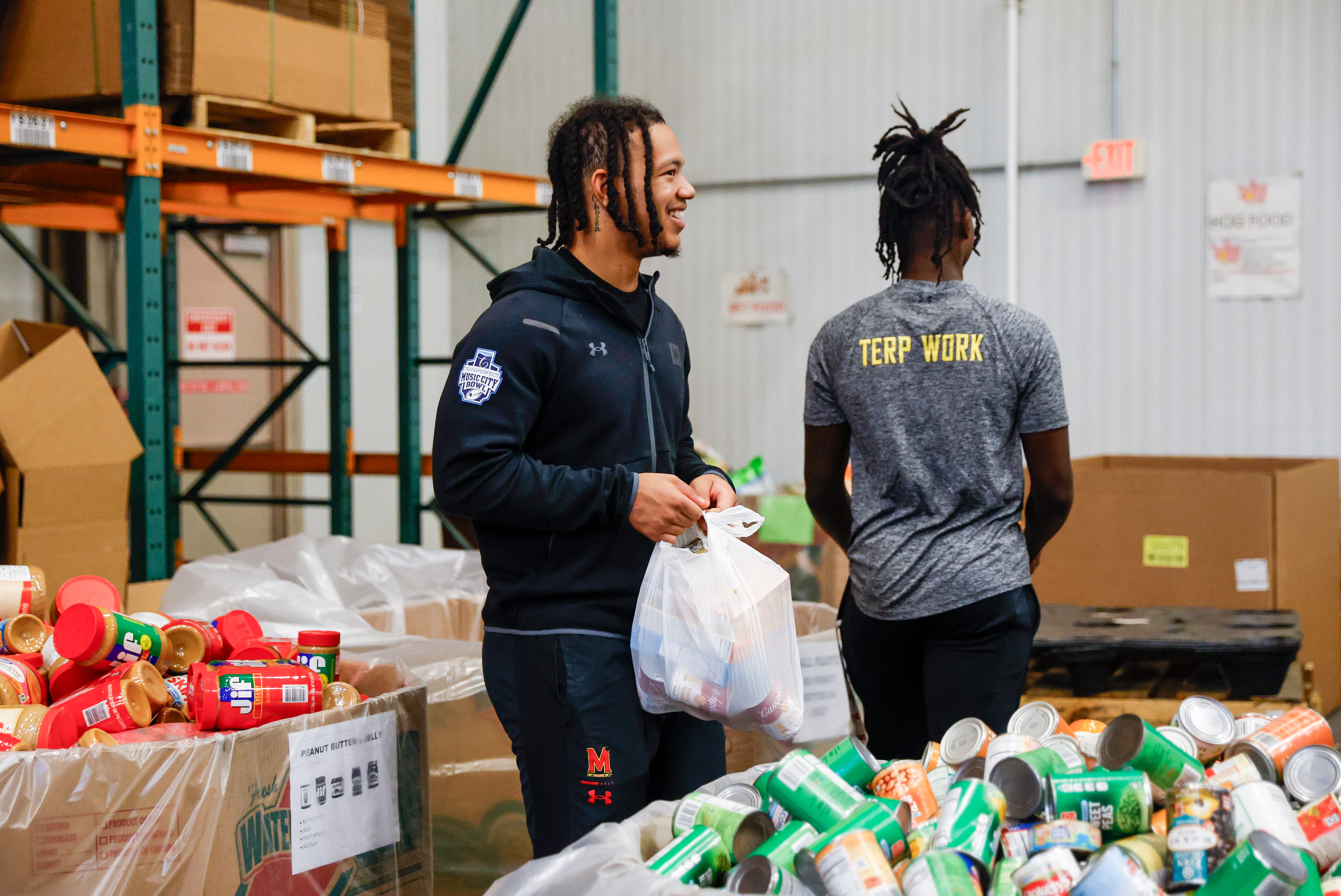 Maryland Football & Women's Basketball Food Bank NIL Event at Capital Area Food Bank in Washington DC,  on Friday, Oct. 4, 2024. Ashley Ray/Maryland Terrapins