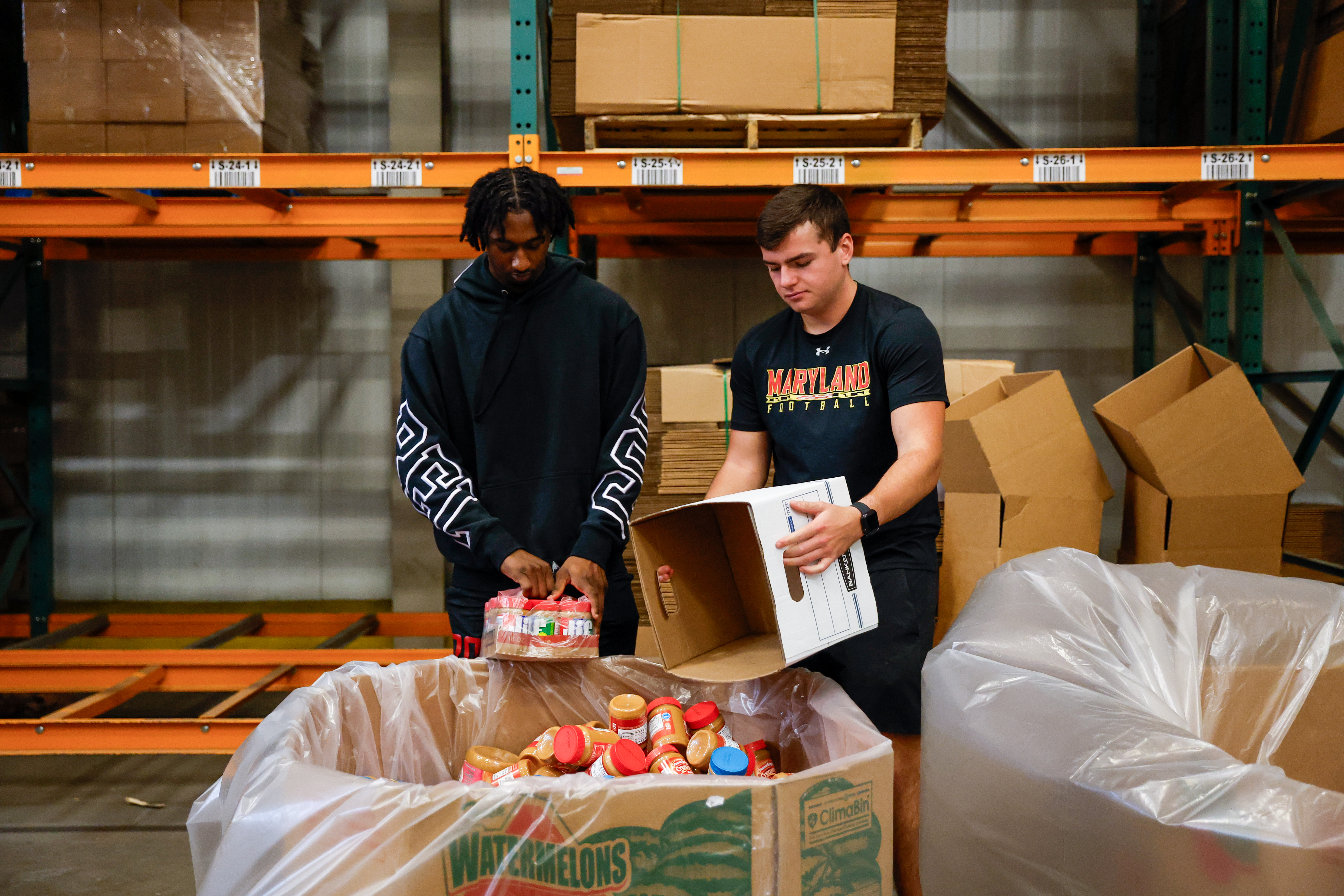 Maryland Football & Women's Basketball Food Bank NIL Event at Capital Area Food Bank in Washington DC,  on Friday, Oct. 4, 2024. Ashley Ray/Maryland Terrapins